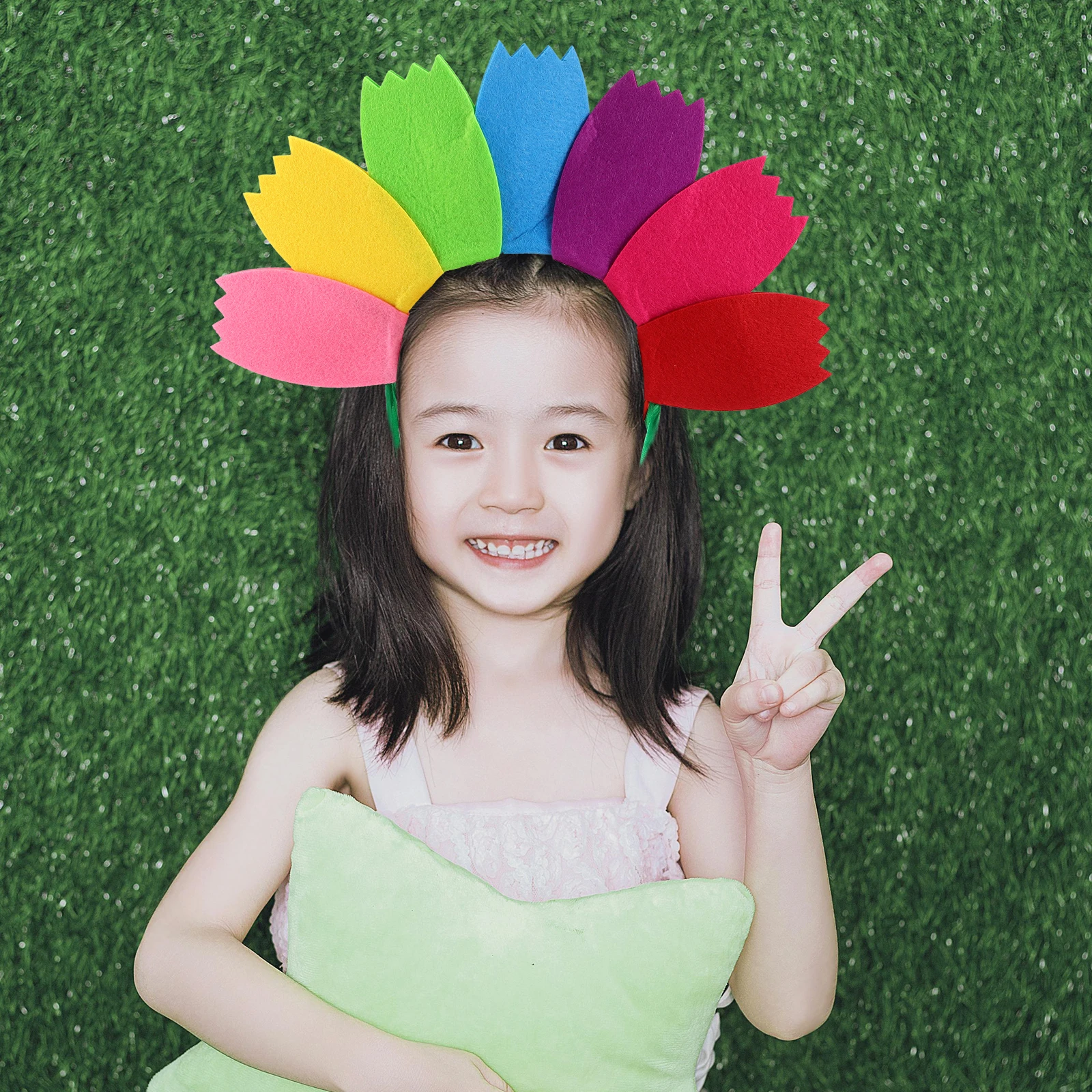 

4pcs Children Sunflower Hairband Lightweight Versatile High Elasticity Photo Prop Birthday Party Kindergarten Toddler Girls