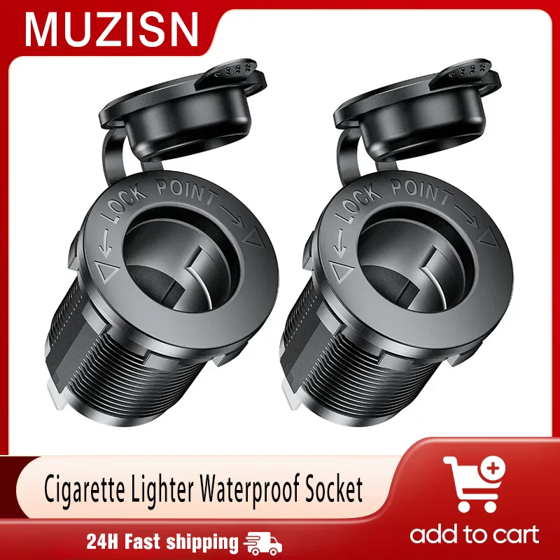 1/2PCS 12V Cigarette Lighter Socket Waterproof Socket Replacement DIY Kit Is Applicable To Automobiles Ships Marine Motorcycles