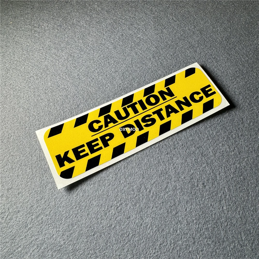 Car Stickers Caution Keep Distance Warning Yellow Auto Truck Tail Window Triangle Decals Motor Body Vans Applique