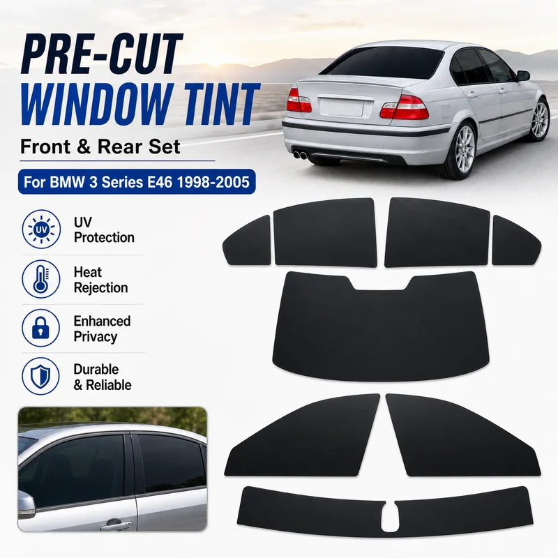 Premium Pre-Cut Window Tint For BMW 3 Series E46 1998-2005 Front & Rear Windows UV Heat Rejection Durable Privacy Film