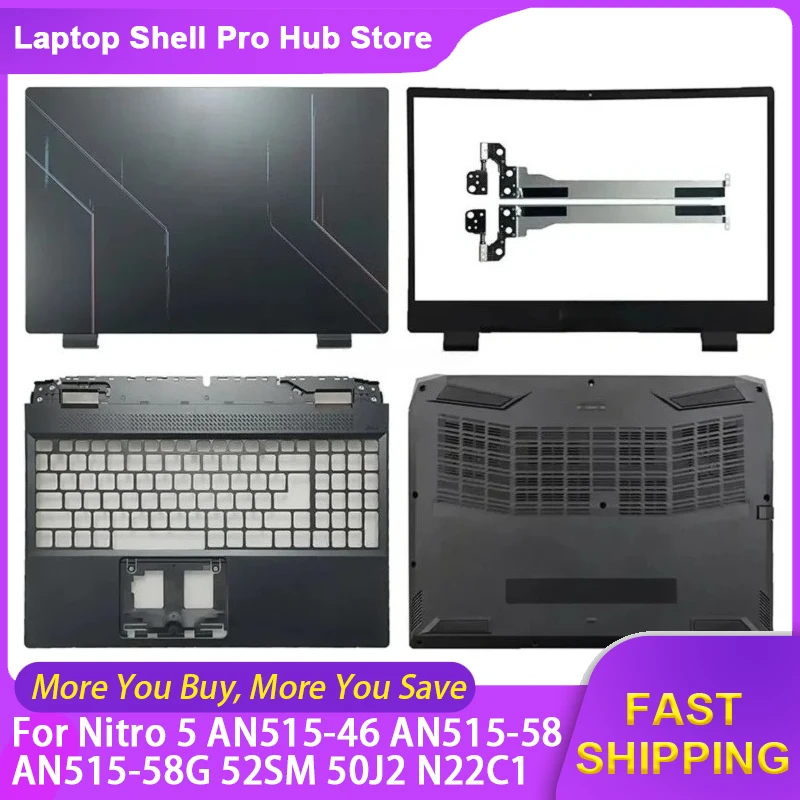 NEW Laptop Case For Acer Nitro 5 AN515-46 AN515-58 AN515-58G 52SM 50J2 N22C1 LCD Back Cover Front Bezel Palmrest Bottom Case