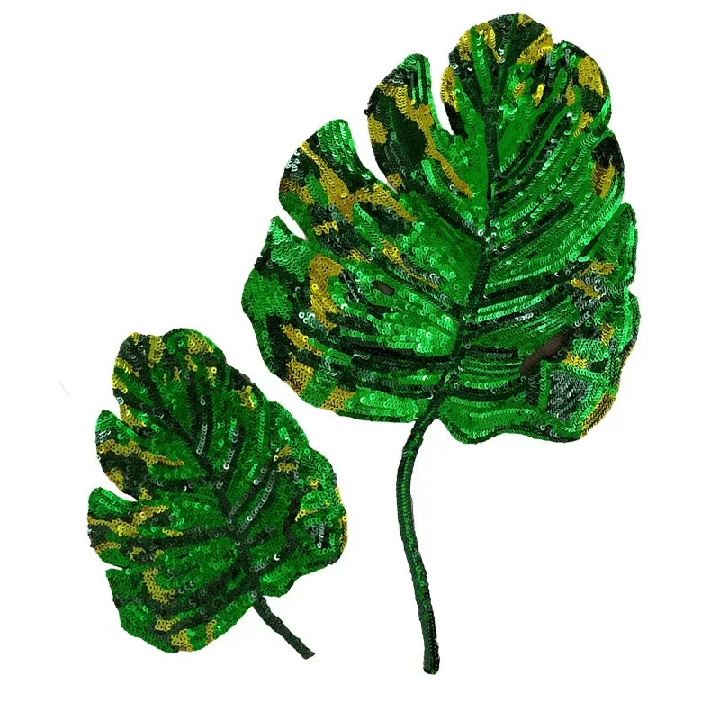 Sequins Leaf patch Large Size Clothes Patches Embroidery Patch Wholesale Badges Clothing Accessories Sewing Supplies