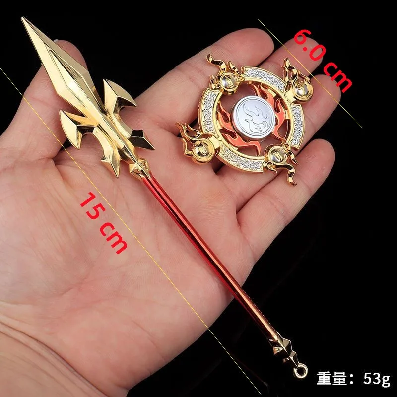 Zestaw/2 sztuki Anime Nezha: diabeł dziecko morze 2 Nezha2 rekwizyty do Cosplay zabawki włócznia z ognistym grotem broń prezenty dla dzieci