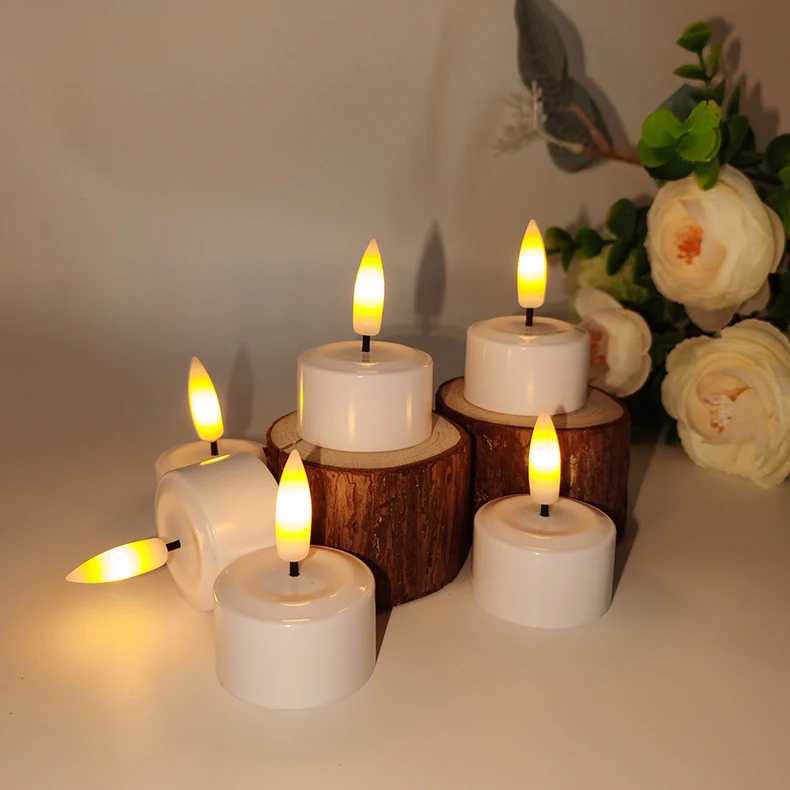 

Pack of 12 Flameless Candles w/Remote Timer Magnetic Charging Base Waterproof Rechargeable LED Tea Lights Candle Lantern Wedding