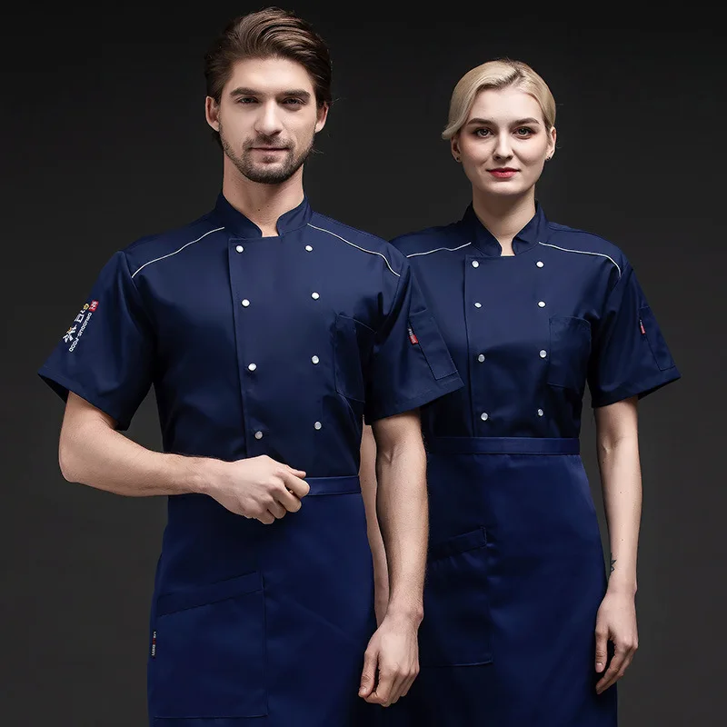 Chef Work Clothes After Catering Kitchen Cook Clothes Summer Short Sleeve Breathable Western Pastry Cake Shop Clothing Custom Lo