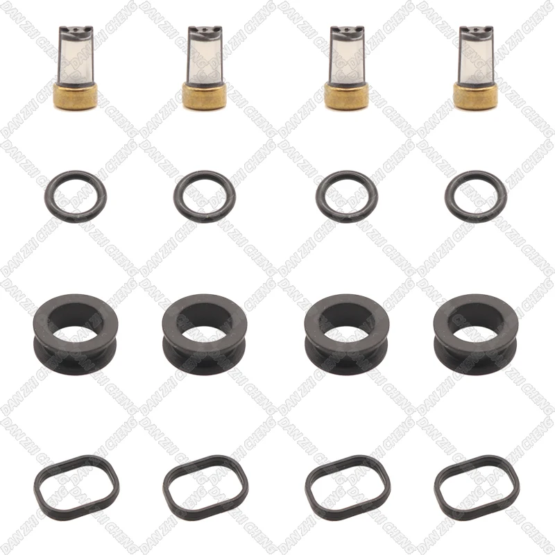 

4set For FJ415 For 94-97 for Toyota Celica 1.8L I4 Geo 23250-16160 Fuel Injector Service Repair Kit Filters Orings Seal Grommets