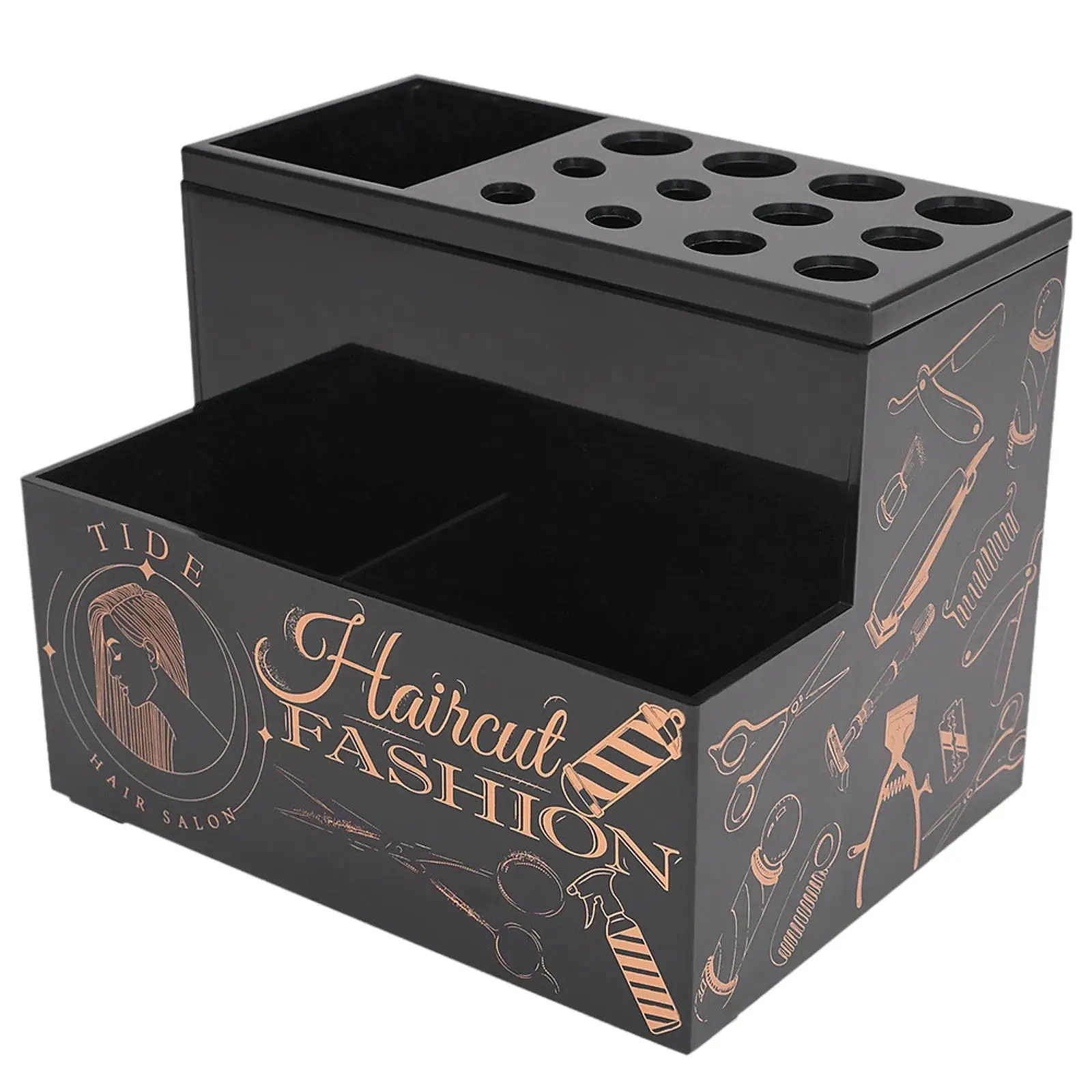 Barber Accessories Storage Box ABS Material Multiuse Holder for Salon Brushes Combs Clips