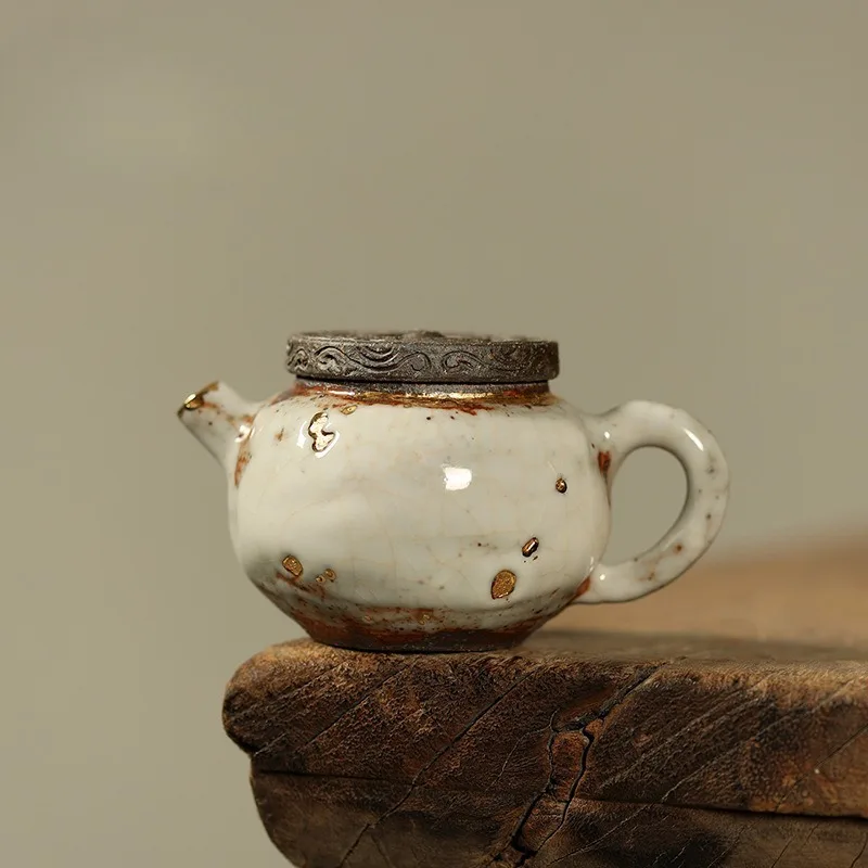 Teapot Gaoyue full handmade side handle pot high-end Taiwan old rock mud one person drinking small pot gift