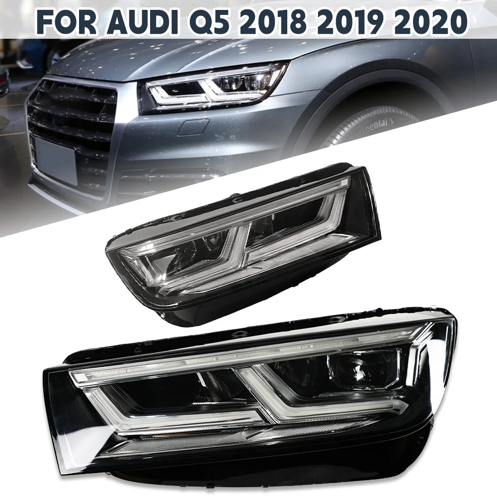 

For Audi Q5 2018 2019 2020 Led Headlight Upgrade Car Front Lights Daytime Running Drl Turn Signal Auto Headlamp W/O Modules 2Pc