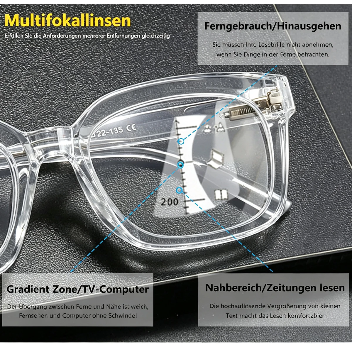 Lunettes de lecture progressives multifocales pour hommes et femmes, lunettes anti-lumière bleue élégantes avec grossissement, livrées avec sangle de maintien L29
