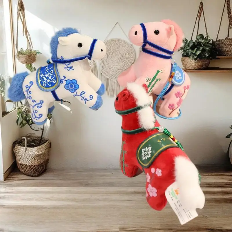 新生児プレゼント ポニー人形; 2026年馬年テーマのぬいぐるみ飾り、柔らかくリアルなデザイン