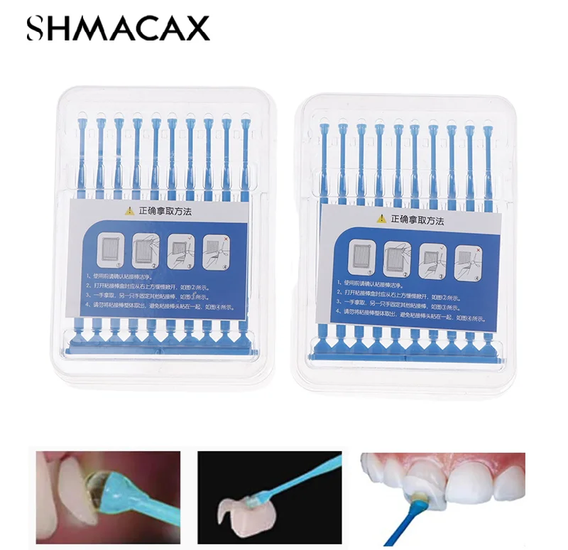 

20pcs/Box Disposable Dental Applicator Sticks Adhesive Tip For Tooth Crown Porcelain Veneer Dental Inlay Bonding Rods