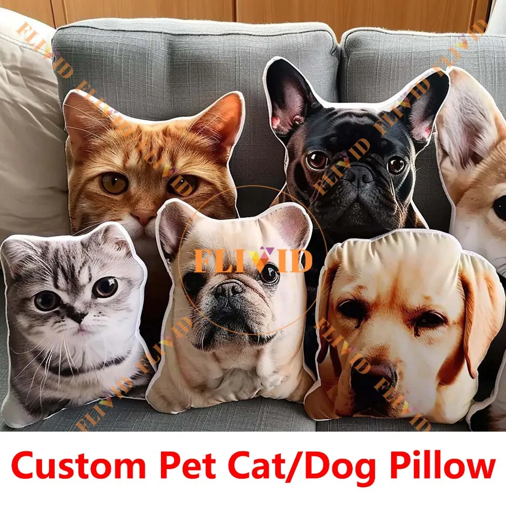 Almohada personalizada para perros, almohada 3D personalizada para mascotas, gatos, animales, regalo creativo personalizado, almohada para sofá, cojín conmemorativo de animales