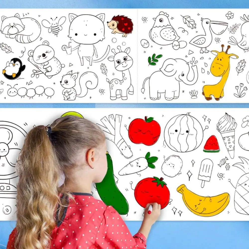 Large Children Drawing Roll Toddlers Coloring Poster Art Wall Sticker Gift Children Graffiti Scroll Toddlers Student Children