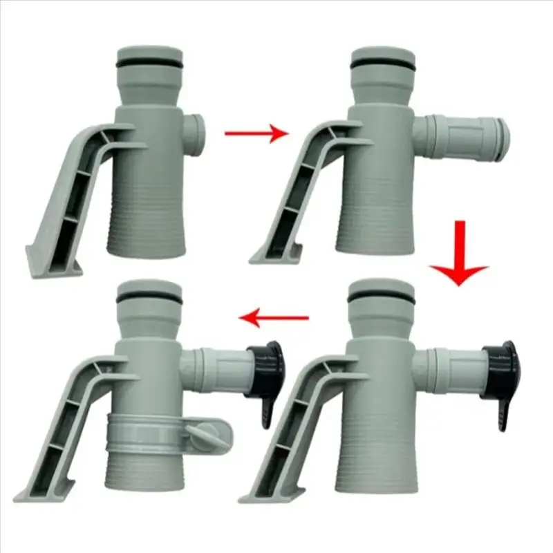 1 مجموعة تجمع لتقوم بها بنفسك اكسسوارات 637R 12363 بركة خرطوم محول صمام المكبس قابل للتعديل مع غطاء أسود