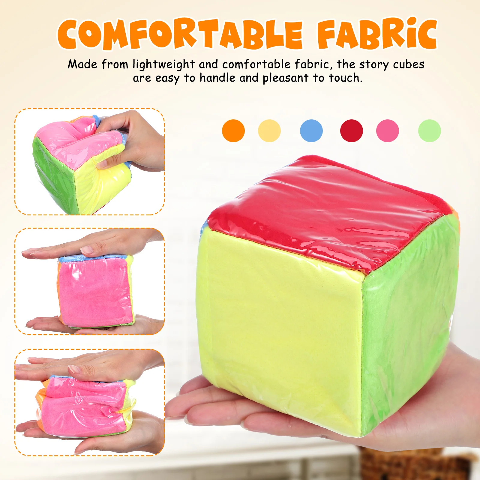 2 Pcs Box Block Plush Toy Learning Games Large Pocket Cloth Plastic Film with Clear Pockets Educational