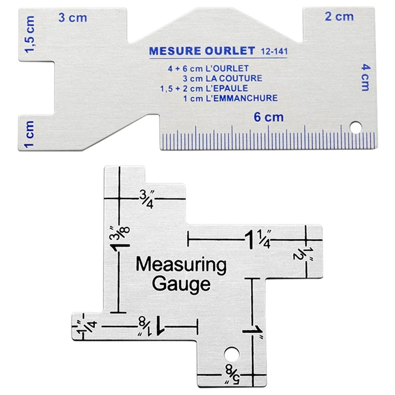 Precision Seam Measuring Gauge Metal Quilting Tailor Ruler Template Sewing Ruler For DIY Patchwork Quilting