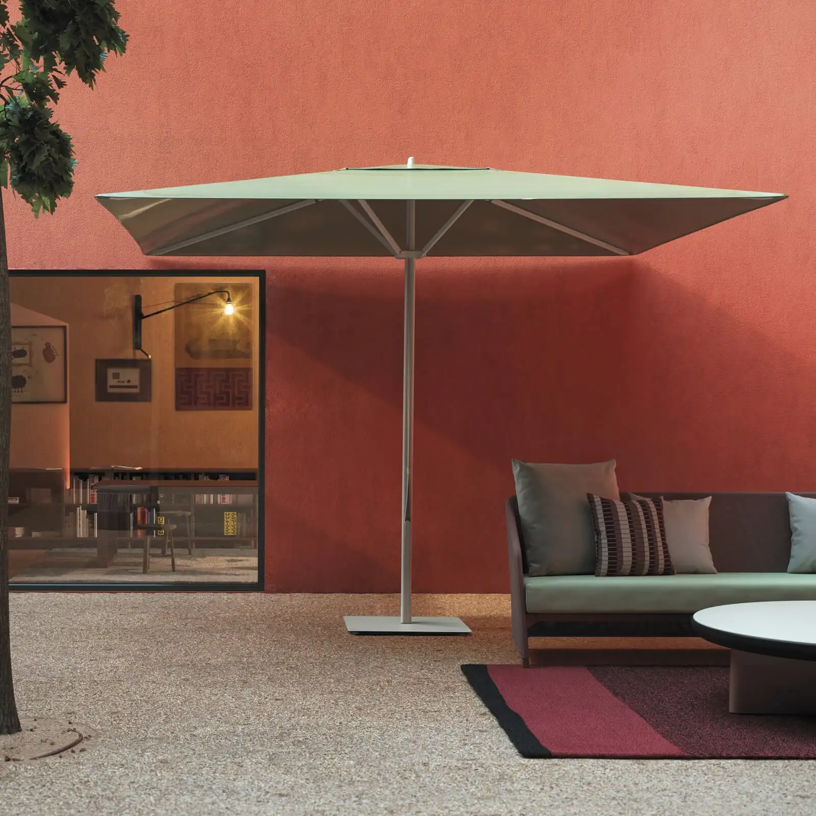 Modern Aluminum Outdoor Umbrella with Steel Base 1.5m Sun Shade for Garden and Patio Outdoor Furniture