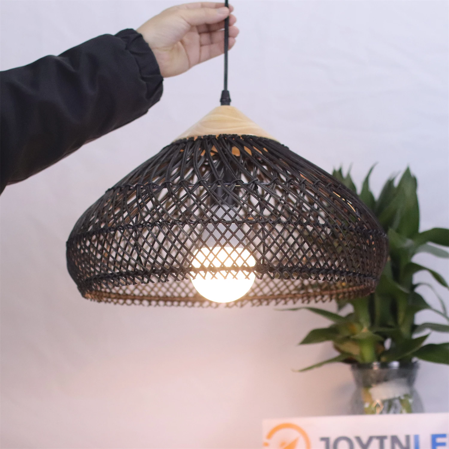 

Подвесной светильник JOYINLED Japandi из ротанга, винтажный, 40/50/60 см, ручной работы, плетеная люстра для столовой, кухни, гостиной, бежевый