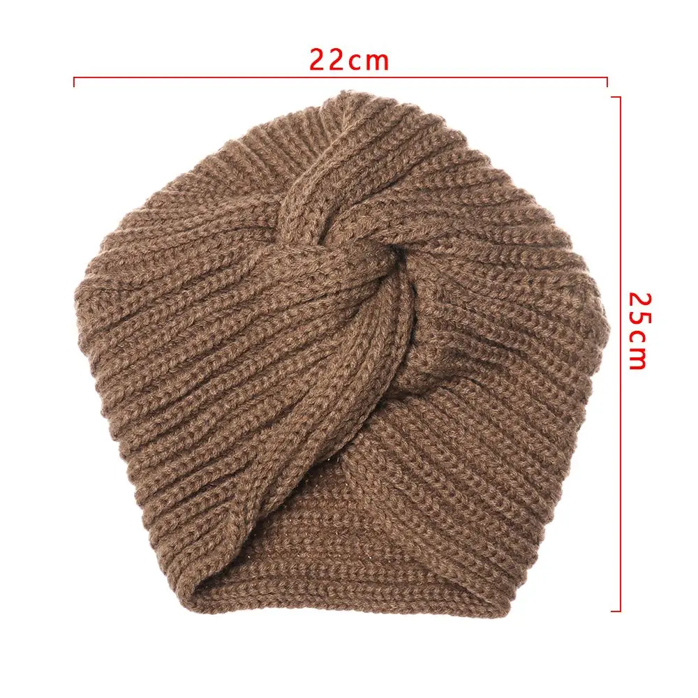 Accesorios para el cabello de punto para mujer, gorro cruzado, turbante de fieltro, gorros para envolver la cabeza, Otoño e Invierno