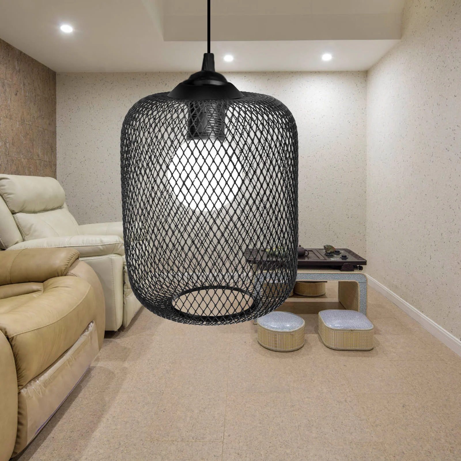 Metal Lamp Shade Decorative Shades Light Bulb Covers for Bare Lampshades Table Cage Guard Blocking Chandelier Iron Wire