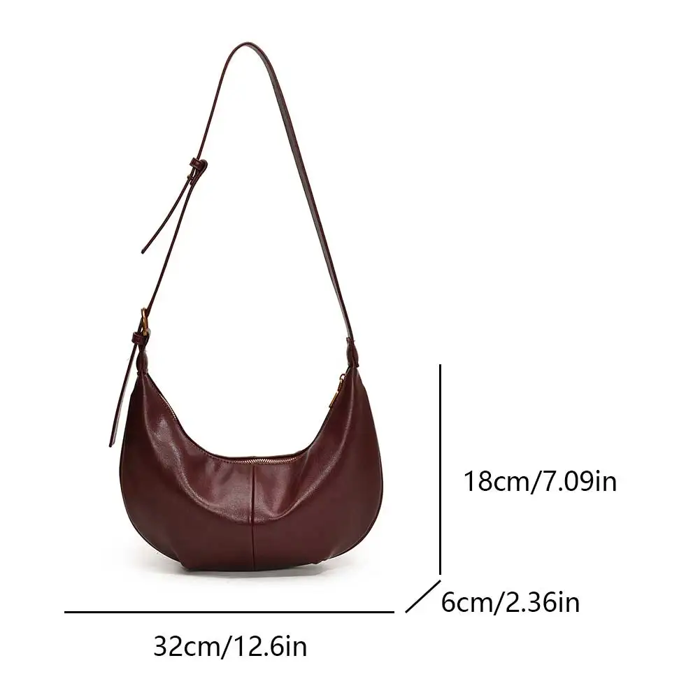 

Retro Shoulder Bag PU Leather Hobo Bag with Adjustable Strap Crossbody Bag Large Crescent Bag for Women Work Shopping Travel