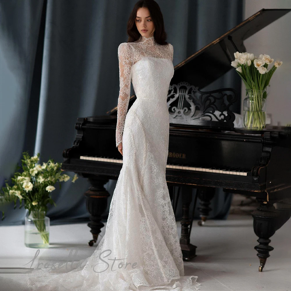 

Lace Elegant Formal Gown Pretty A-Line Luxury Women Button Princess Pleating International Court O-Neck civil wedding dress 2024