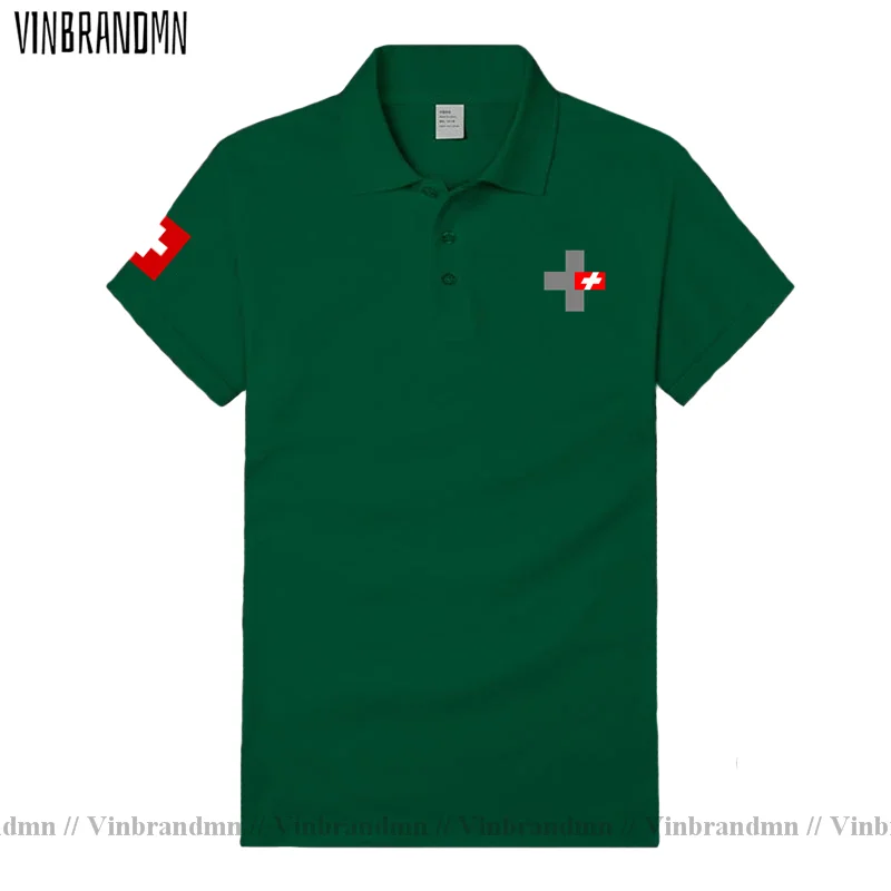 Army Swiss Confederation Switzerland CHE CH Confoederatio Helvetica Polo shirts casual short sleeve Slim Fit Business Polo Shirt