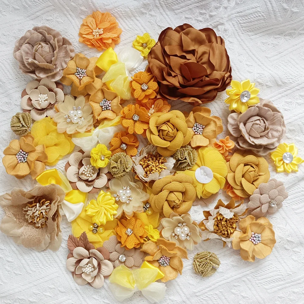 

25PCS Fake Flower Head Set Artificial Rose Head Silk Fake Flower DIY Cake Flower Wreath Wedding Bridal Party Home Decoration