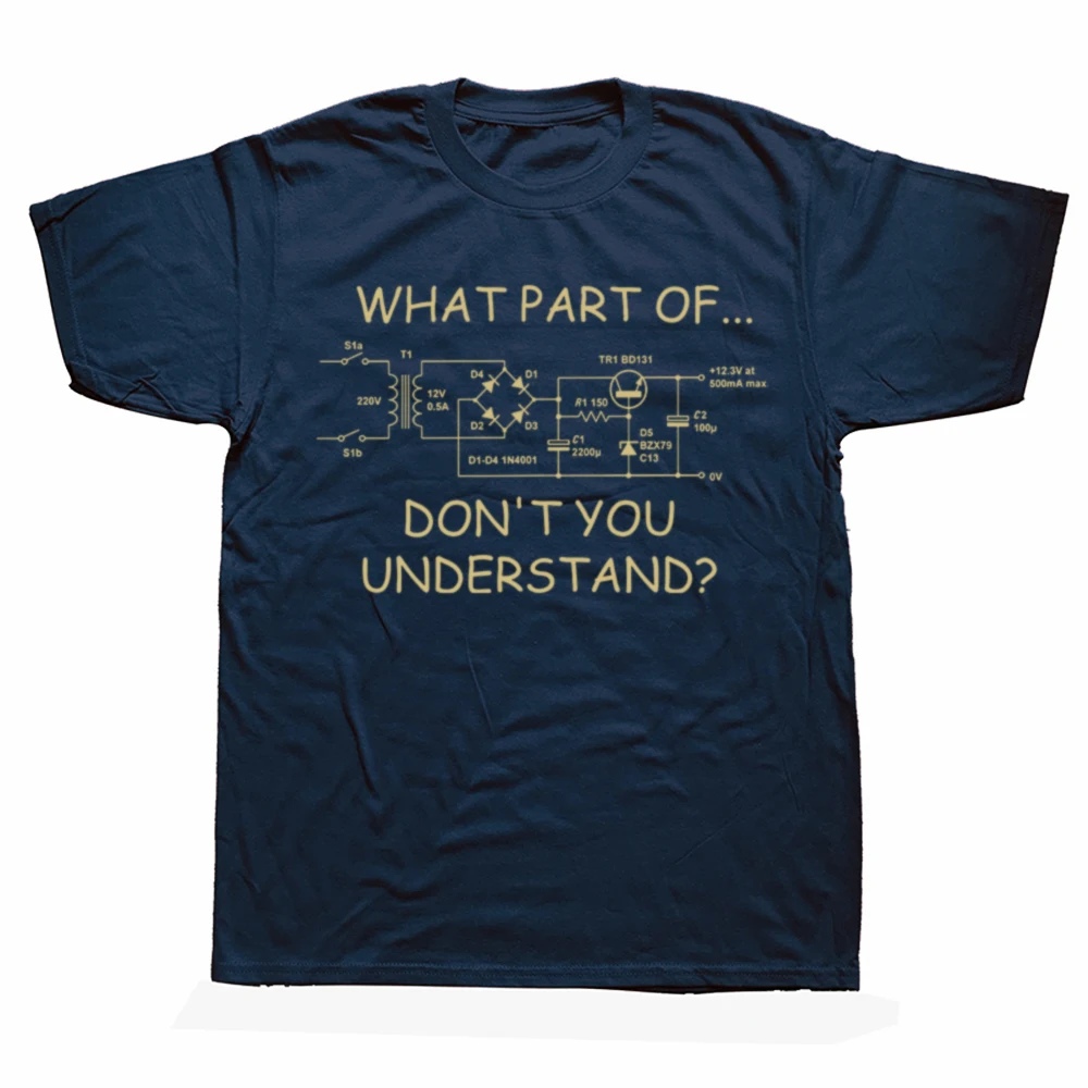 Welches Teil verstehst du nicht? Lustiges Ingenieur-Schaltplan-T-Shirt, kurzärmelig, Diagramm, Nerd, Techniker, lockere Kleidung – Detail 2