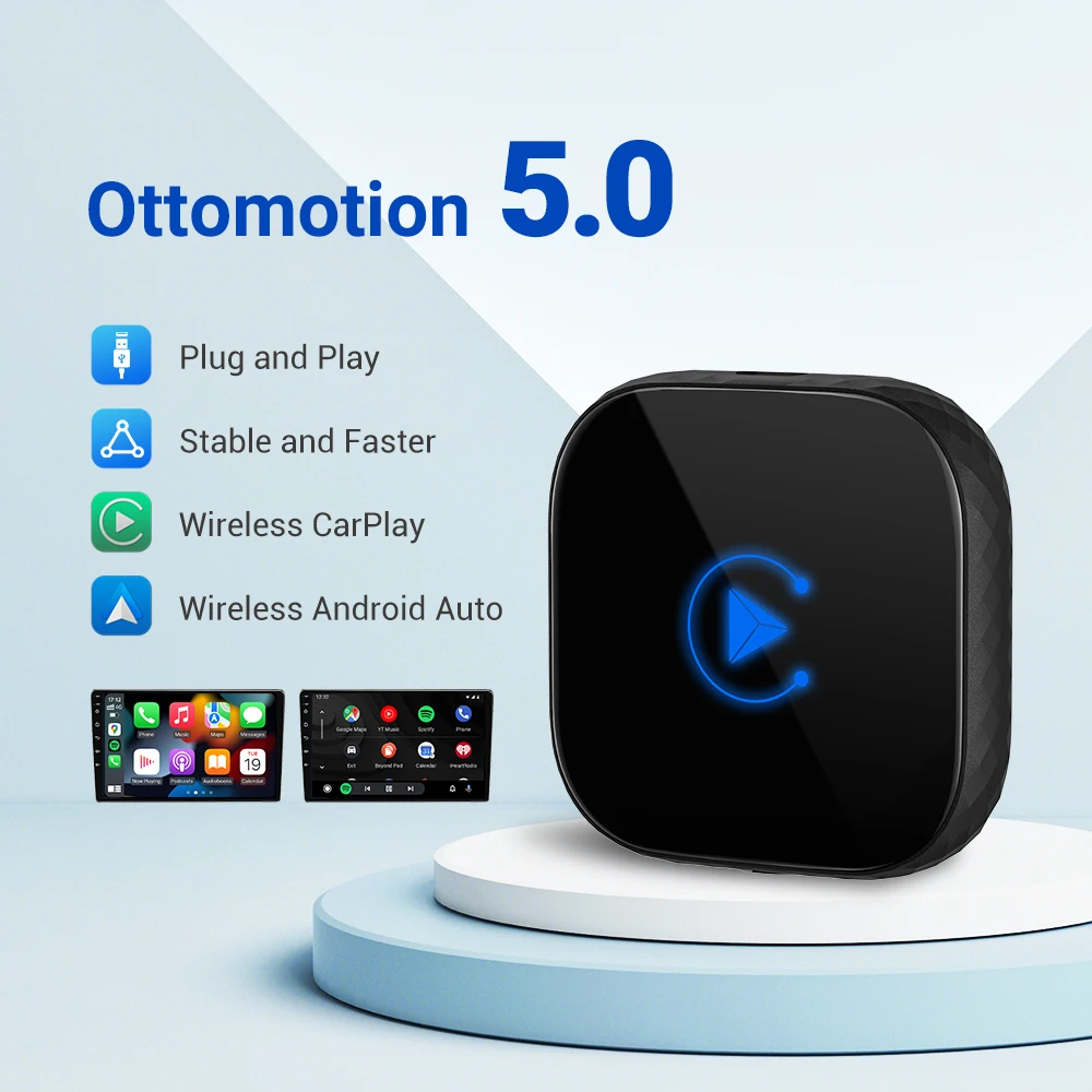 Ottosion 5.0 Wireless CarPlay Android Auto Adapter Car Play Dongle per Audi Honda Hyundai OEM Wired CP AA Car