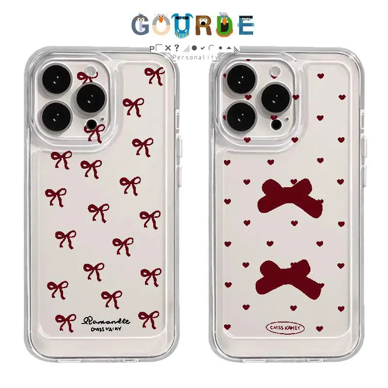 

Gourde Simple Cute Casing Bowknot Pattern Phone Case for Iphone 15 14 12 13 11 Pro Max IP 7 8 Plus Iphon X XS XR Xs Max