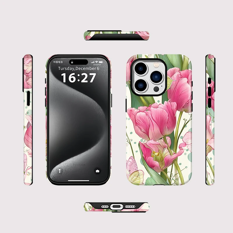 Fcicicase Case For iPhone 16 15 14 13 11 12 Pro Max 16 Plus Shockproof For Magsafe Two in One Magnetic Double-layer Cover