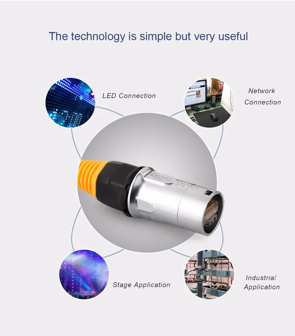 CNLINKO YT UL/TUV Metal IP67 Waterproof RJ45 Cable Signal Connector Panel Mount Socket Plug Network Ethernet Interface