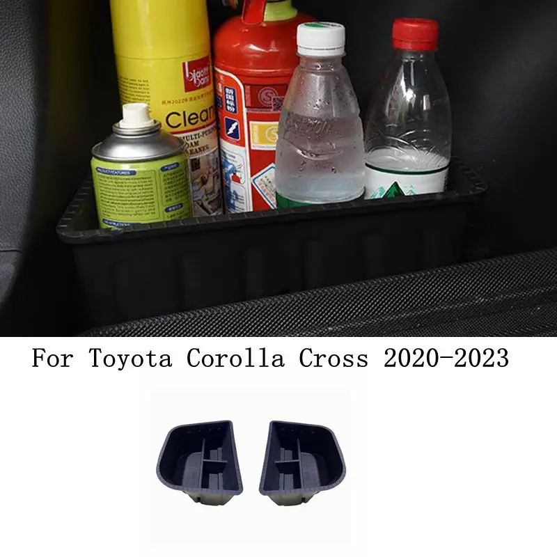 

2pcs Car Trunk Side Storage Box Under Seat Organizer Tray For Toyota Corolla Cross 2022 2023 Car Interior Auto Accessories