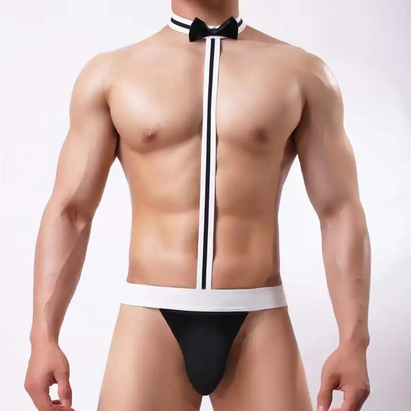 

2026 Горячее сексуальное мужское нижнее белье, стринги, мужское нижнее белье, сексуальное боди с галстуком-бабочкой, одежда для выступлений, эротическая Homme, оптовая продажа