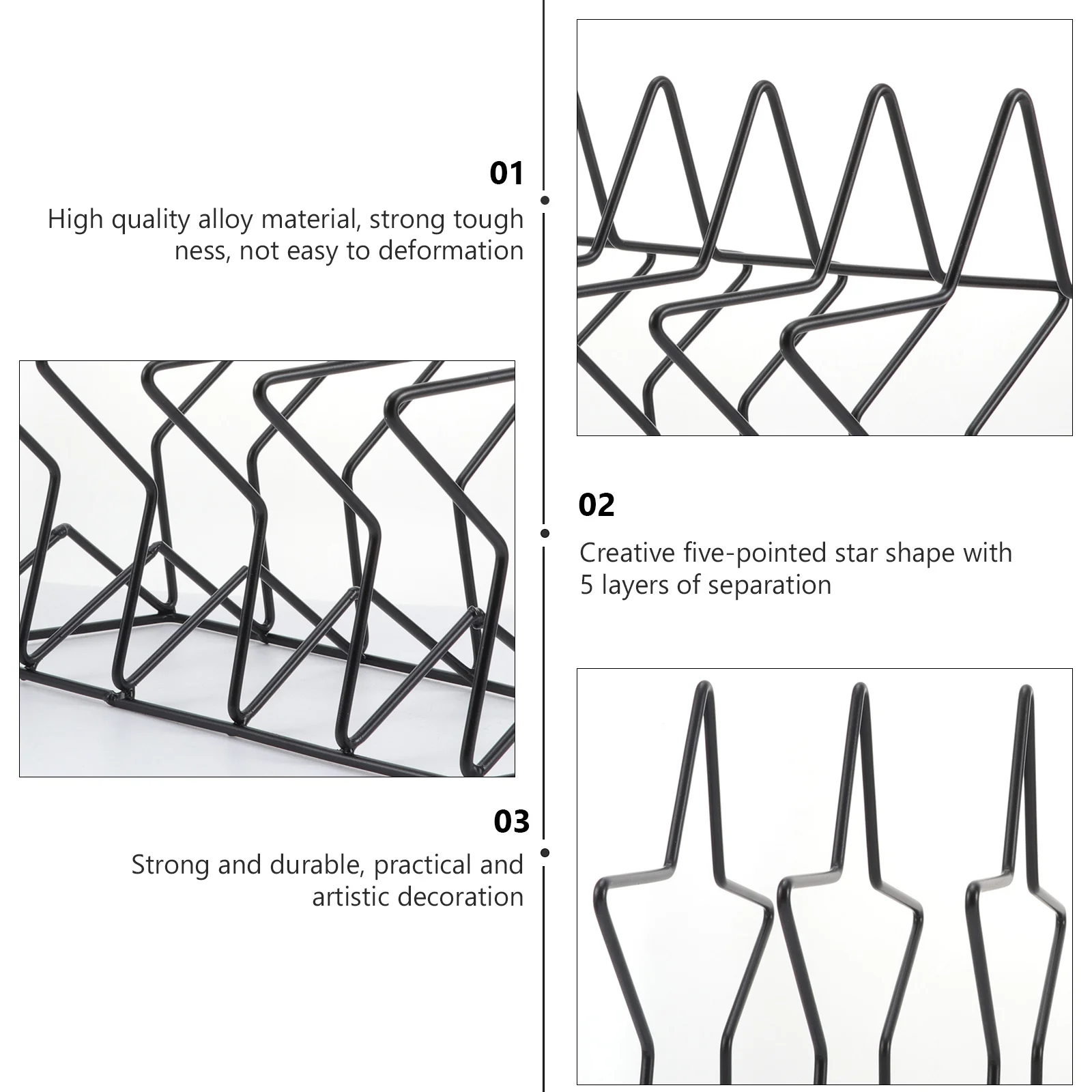 

1pc Five-Pointed Star Bookend Iron Metal Book Rack Desktop Magazine Holder Storage Rack Desk Organizer Display Stand Iron Wire