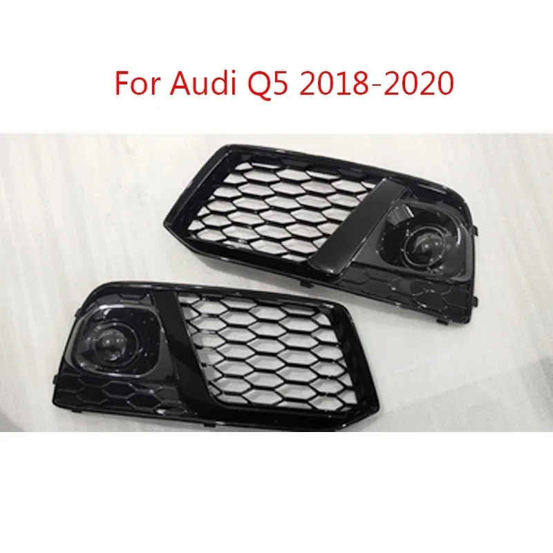 

Car Front Bumper Fog Lamp Grills Fit For Audi new Q5 Q5L 2018 2019 2020 in Racing Grills ABS Replacement Fog Light Grills