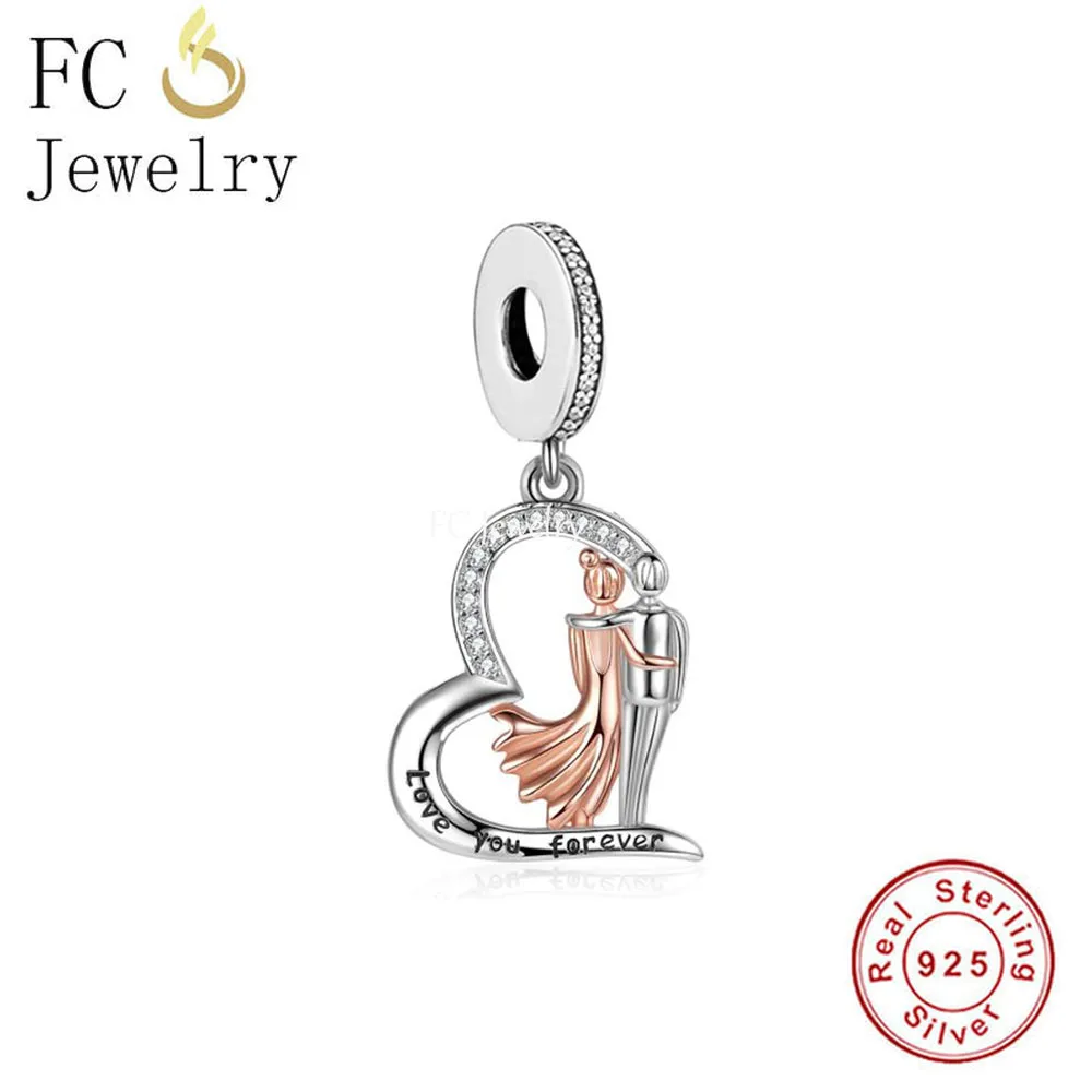 

FC Jewelry Fit Original Pandora Charms Bracelet 925 Silver Boy Girl Fall In Love Bead For Making Women Valentine Berloque 2022