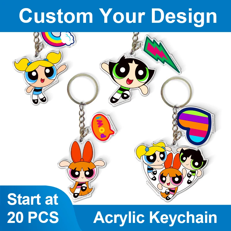 Custom Printed Acrylic Key chain poke Bulk Acrylic Charms Key chain Plastic Clear Anime plastic keychain