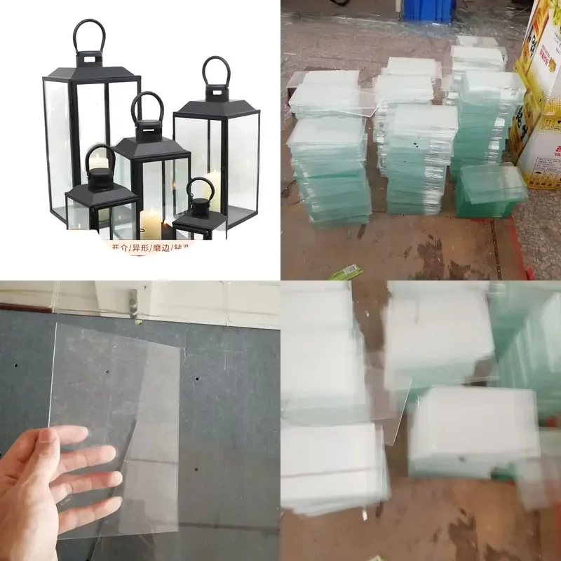 Custom Rectangular Trapezoidal Storm Lantern Glass Special Shaped Cutting