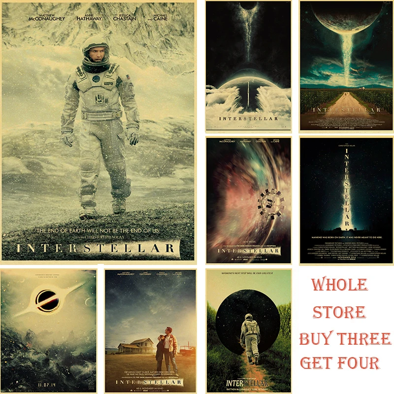 Vintage Classic Film Interstellar Poster Kraft Paper Print Painting Retro Poster Wall Sticker Home Decor Wall Painting