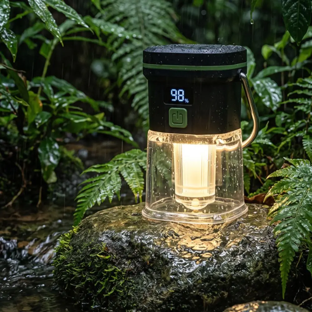 Long Battery Life Camping Lantern White Yellow Red Light Triple Light Source Portable Rechargeable Lamp USB Rechargeable
