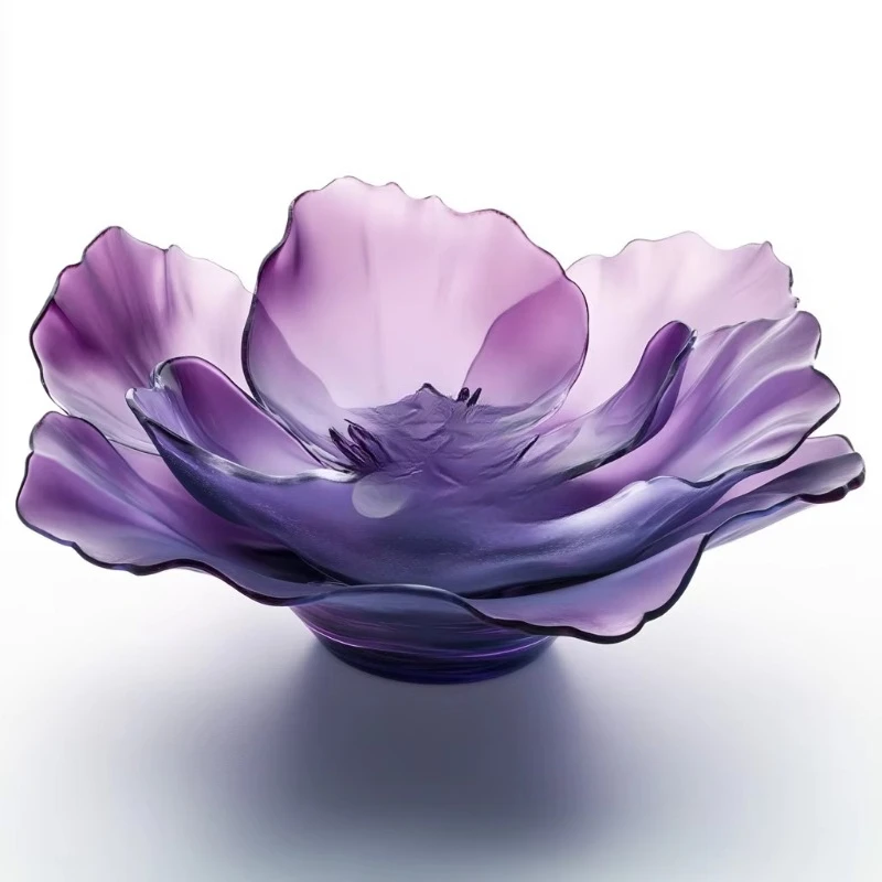 

Gift boxes and logos hand-carved, home decor decorative crystal petal bowls