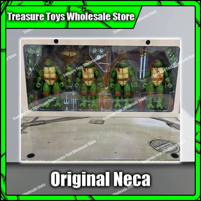 Original Neca TMNT 54329 Figure Collection Desktop 4-Pack Model Statue Anime Action Figure Kids Christmas Gift Toys