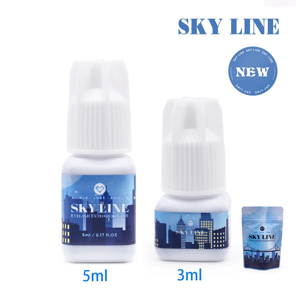 3ml/5ml Original Sky Line Eyelash Extension Glue with Bag 1 Bottle Professional Korea Sky Glue False Lash Adhesive 0.5s Fast Dry