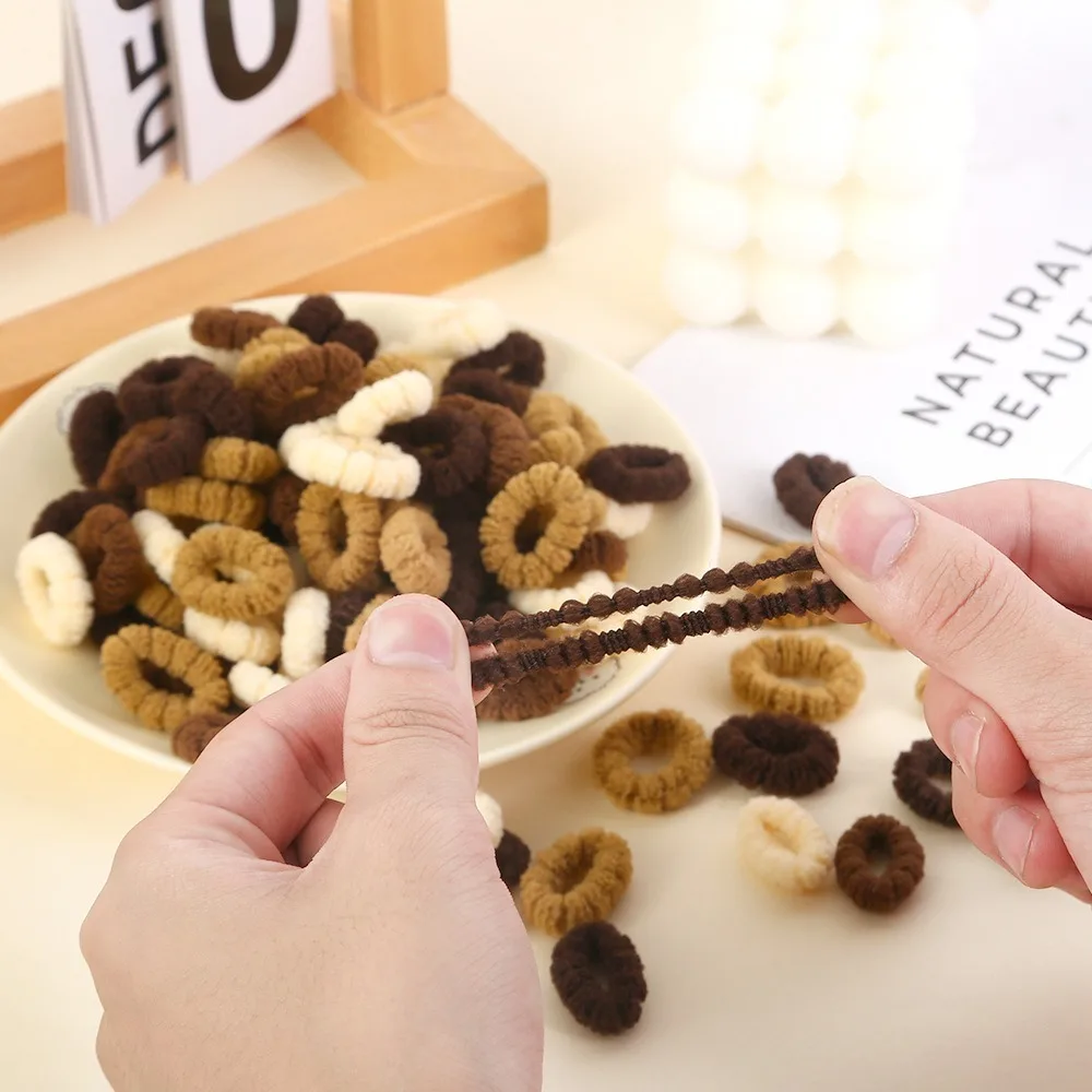 500 قطعة مجموعة حبل الشعر الأساسي سلس عالية المرونة الكورية نمط شريط مطاطي إكسسوارات الشعر ذيل حصان حامل ربطة شعر ملونة #5