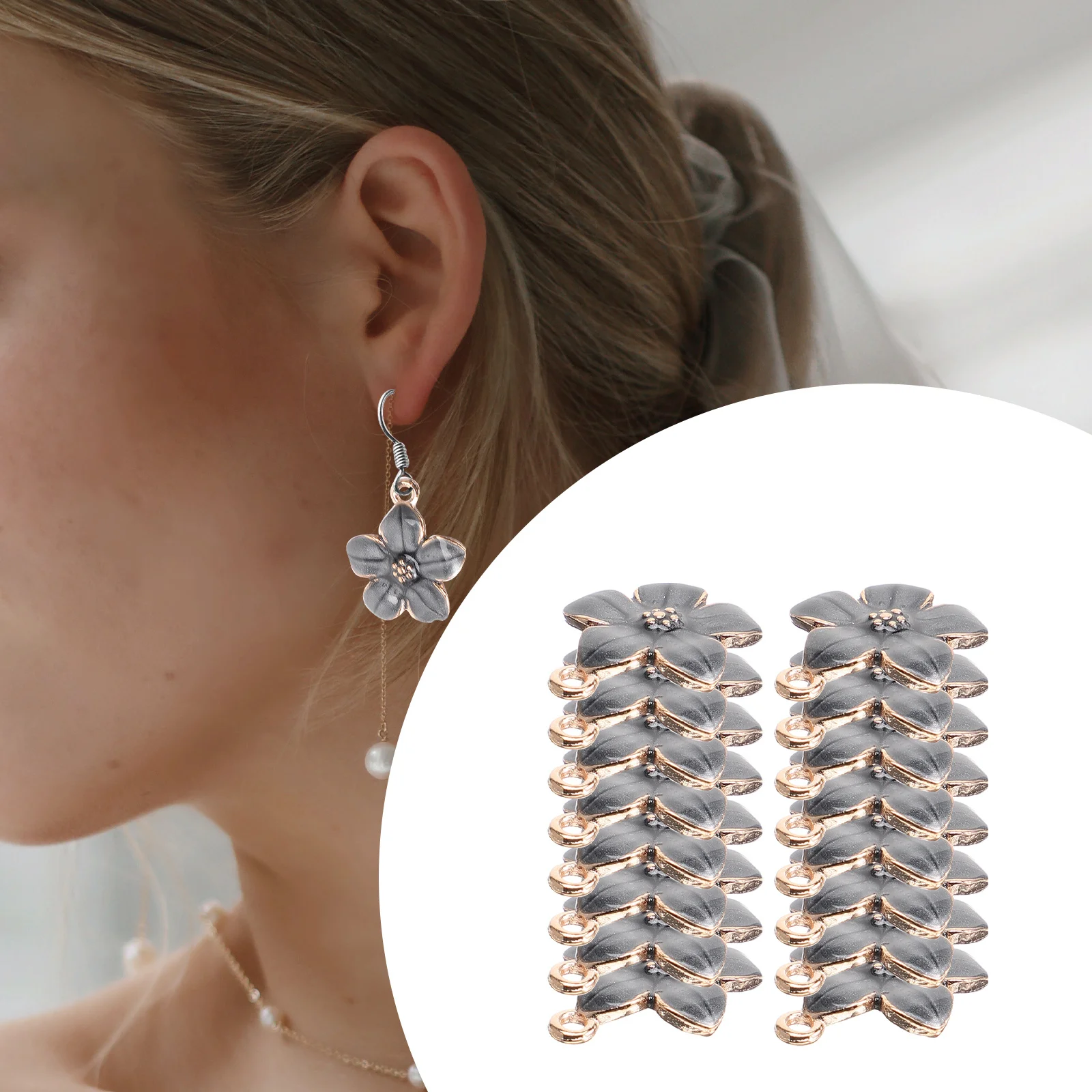 

50Pcs Cherry Blossom Charms Alloy Flower Pendants DIY Jewelry Making Accessories Handmade Craft Beads Lightweight Delicate