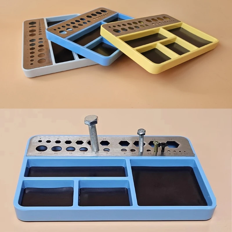 

Screw Tray Portable Professional Repair Tool Tray with Round Holes