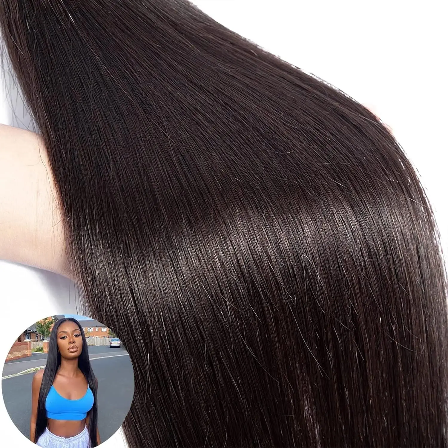 Straight Bundles Human Hair (22 24 26 Inch) 100% Unprocessed 10A Brazilian Human Hair Bundles